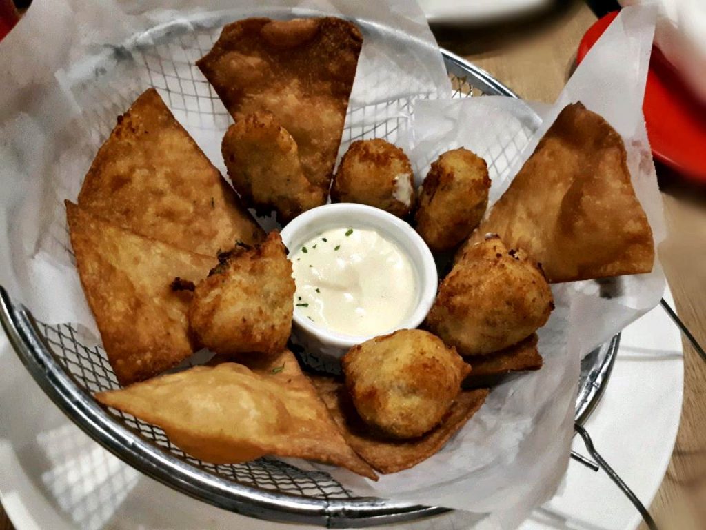 A chicken croquette found in the suite room in ayala cebu