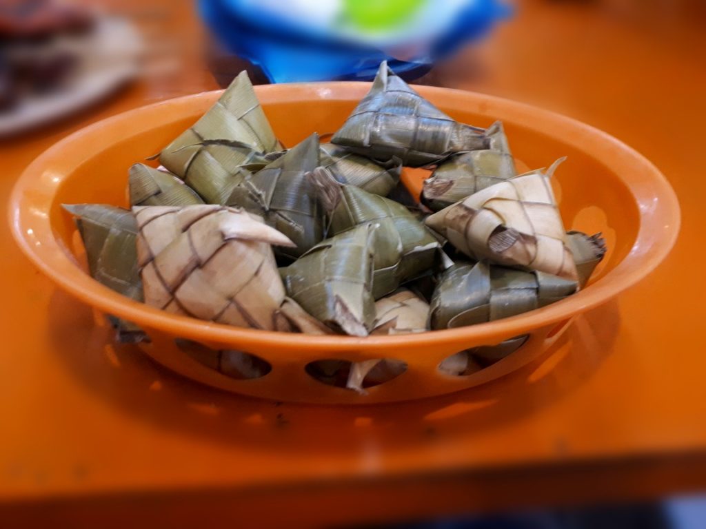 Puso also known as a hanging rice which is commonly found in the Philippines