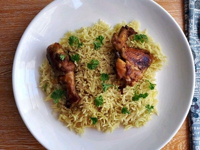 Chicken Majboos with Basmati rice