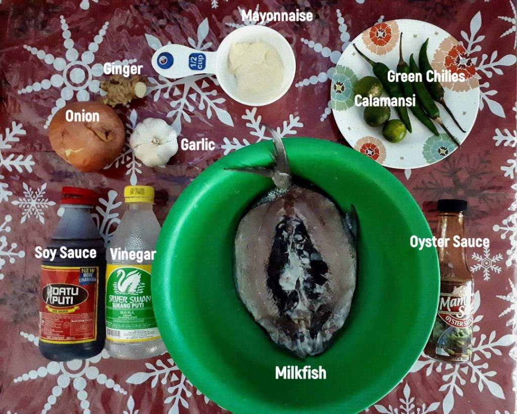 The ingredients of Bangus Sisig