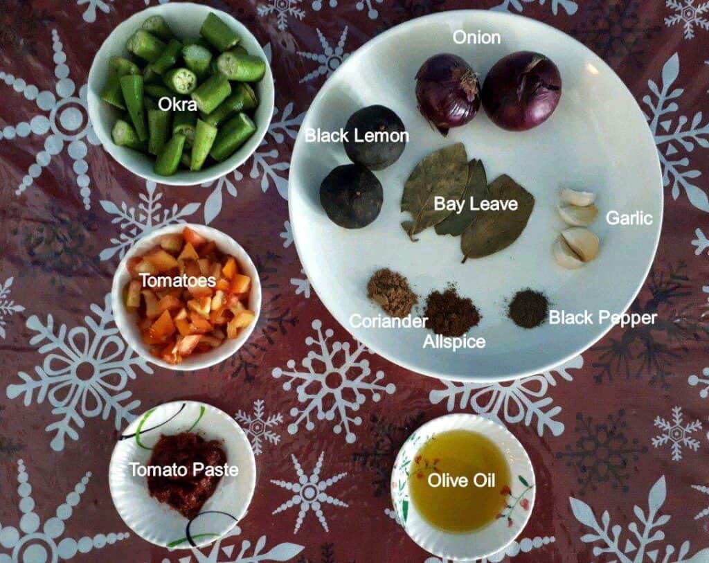 Ingredients of Beef Bamia Recipe