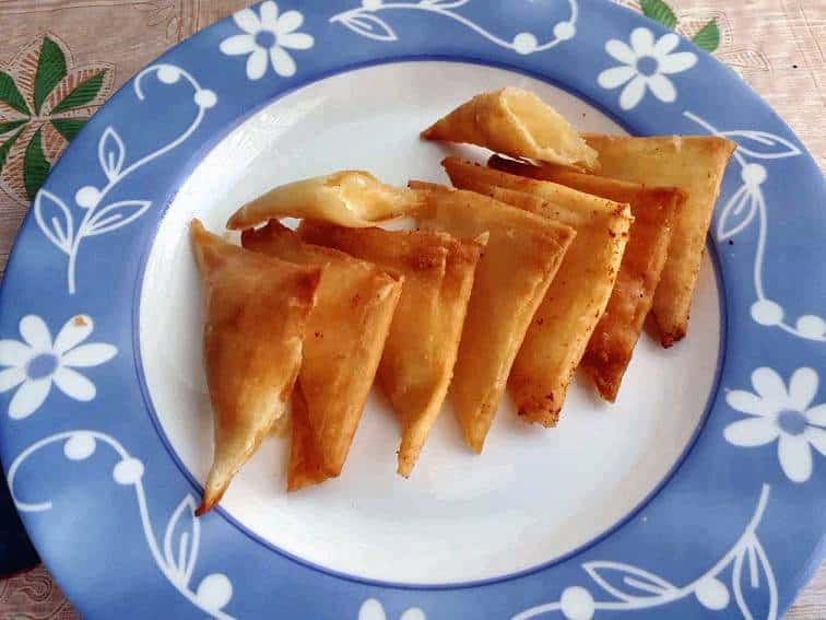 Cheese Samosas in a plate