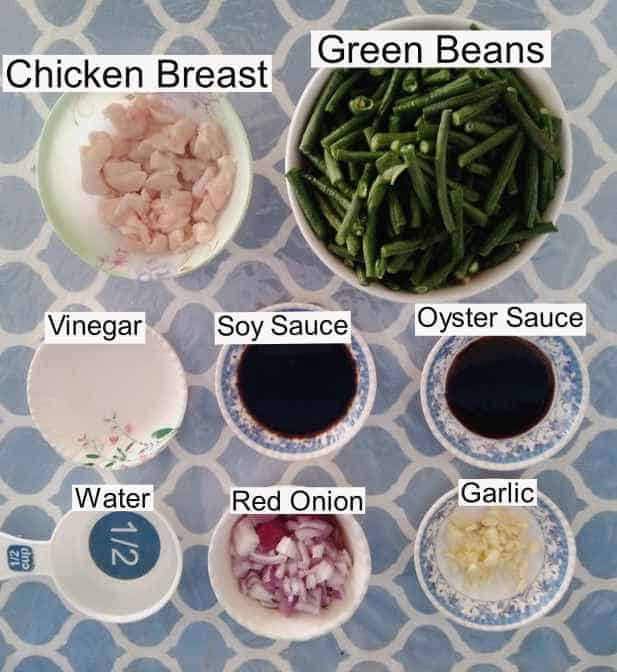 Recipe ingredients of Adobong Sitaw