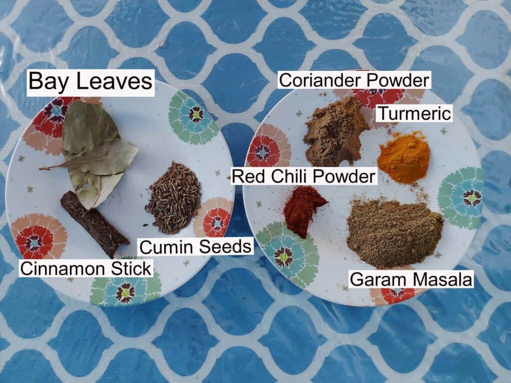 Recipe ingredient of Aloo Gobi Matar