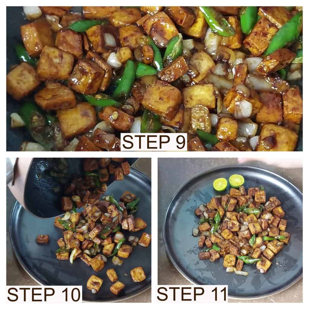 Step by step instruction of cooking tofu sisig
