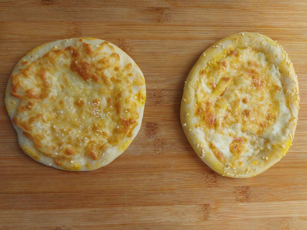 A Middle Eastern round cheese flatbread recipe called Cheese Manakish