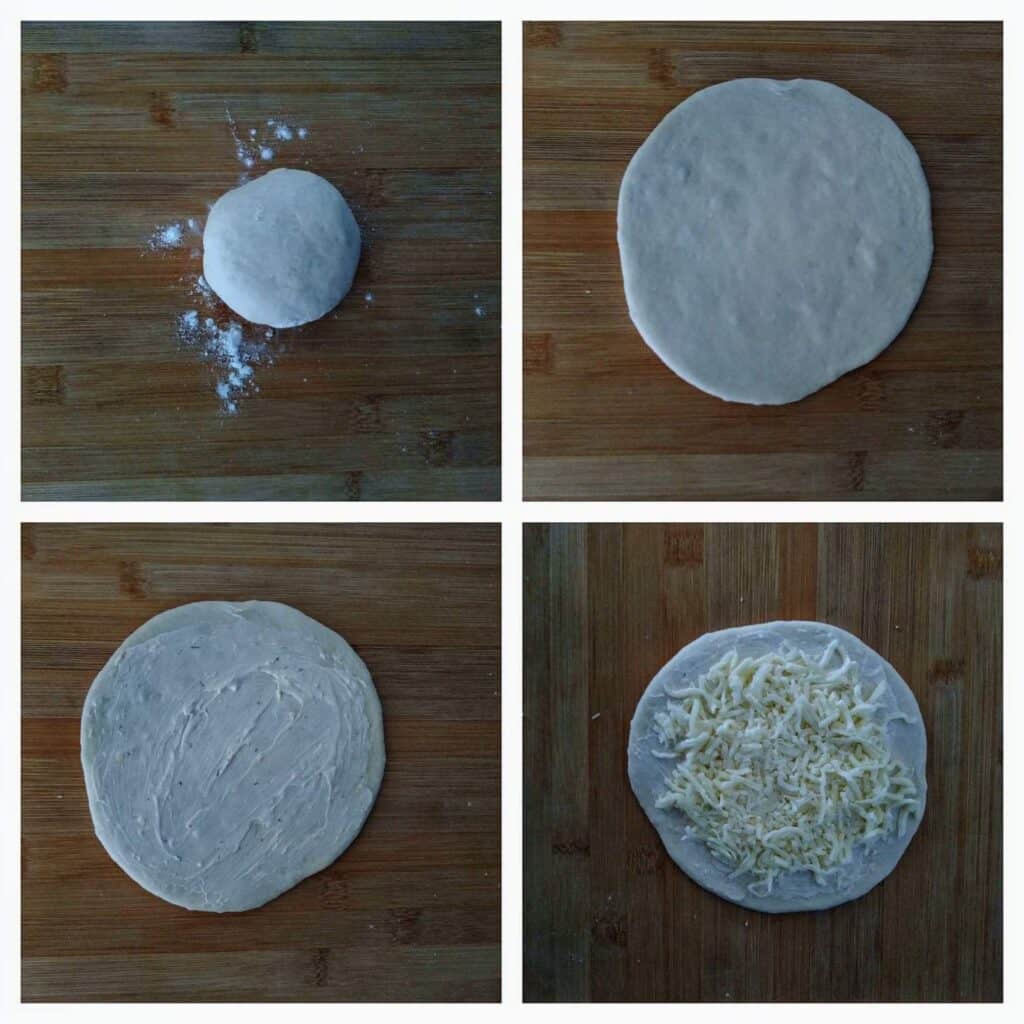 Assembling Cheese Manakeesh