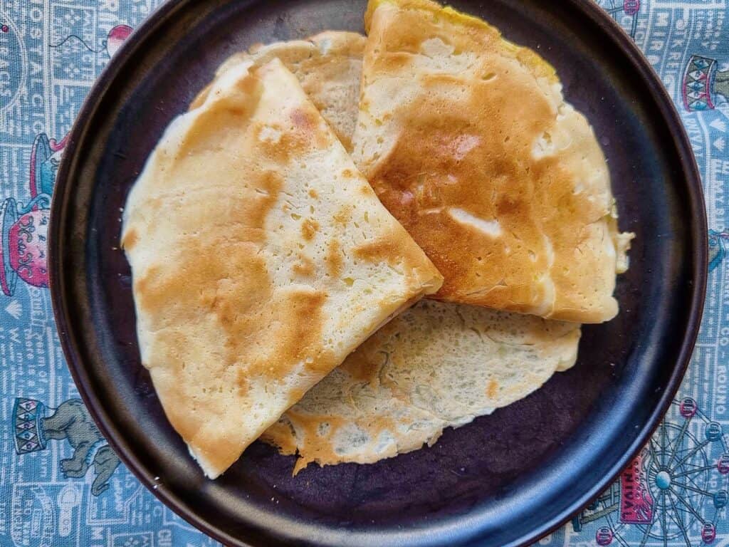 Emirati breakfast Regag Bread served in a plate